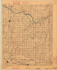 Kingfisher Oklahoma Historical topographic map, 1:125000 scale, 30 X 30 Minute, Year 1895