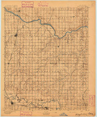 Kingfisher Oklahoma Historical topographic map, 1:125000 scale, 30 X 30 Minute, Year 1895