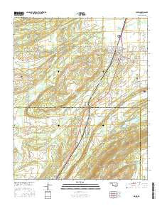 Kiowa Oklahoma Current topographic map, 1:24000 scale, 7.5 X 7.5 Minute, Year 2016