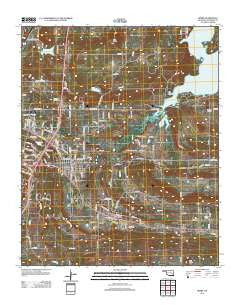Krebs Oklahoma Historical topographic map, 1:24000 scale, 7.5 X 7.5 Minute, Year 2012