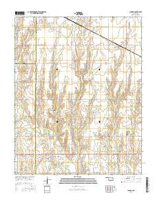 Lahoma Oklahoma Current topographic map, 1:24000 scale, 7.5 X 7.5 Minute, Year 2016