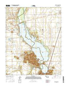Lake Altus Oklahoma Current topographic map, 1:24000 scale, 7.5 X 7.5 Minute, Year 2016