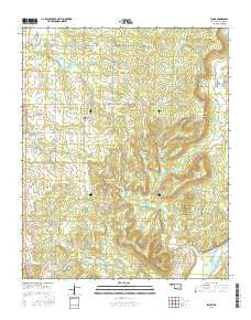 Lamar Oklahoma Current topographic map, 1:24000 scale, 7.5 X 7.5 Minute, Year 2016
