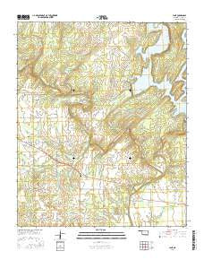 Lane Oklahoma Current topographic map, 1:24000 scale, 7.5 X 7.5 Minute, Year 2016