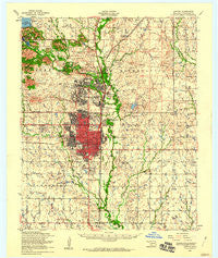 Lawton Oklahoma Historical topographic map, 1:62500 scale, 15 X 15 Minute, Year 1956