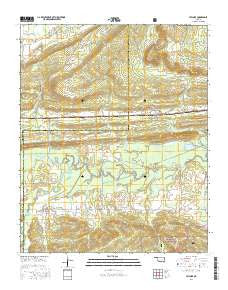 Leflore Oklahoma Current topographic map, 1:24000 scale, 7.5 X 7.5 Minute, Year 2016