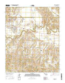Lindsay Oklahoma Current topographic map, 1:24000 scale, 7.5 X 7.5 Minute, Year 2016