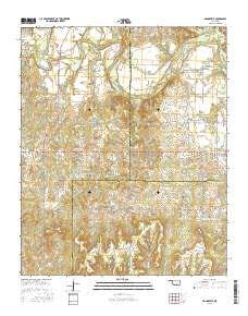 Mannsville Oklahoma Current topographic map, 1:24000 scale, 7.5 X 7.5 Minute, Year 2016