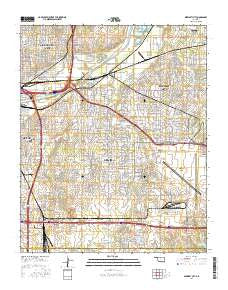 Midwest City Oklahoma Current topographic map, 1:24000 scale, 7.5 X 7.5 Minute, Year 2016