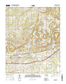 Muldrow Oklahoma Current topographic map, 1:24000 scale, 7.5 X 7.5 Minute, Year 2016