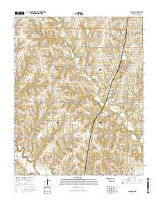 Mulhall Oklahoma Current topographic map, 1:24000 scale, 7.5 X 7.5 Minute, Year 2016