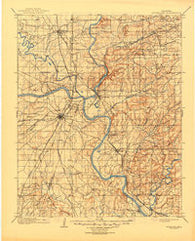 Muskogee Oklahoma Historical topographic map, 1:125000 scale, 30 X 30 Minute, Year 1901
