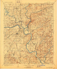 Muskogee Oklahoma Historical topographic map, 1:125000 scale, 30 X 30 Minute, Year 1901