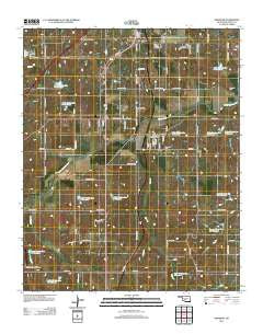 Ninnekah Oklahoma Historical topographic map, 1:24000 scale, 7.5 X 7.5 Minute, Year 2012