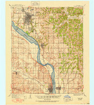 Norman Oklahoma Historical topographic map, 1:62500 scale, 15 X 15 Minute, Year 1936
