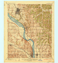 Norman Oklahoma Historical topographic map, 1:62500 scale, 15 X 15 Minute, Year 1936