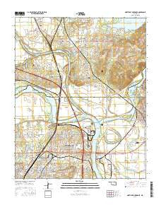 Northeast Muskogee Oklahoma Current topographic map, 1:24000 scale, 7.5 X 7.5 Minute, Year 2016