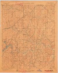 Nuyaka Oklahoma Historical topographic map, 1:125000 scale, 30 X 30 Minute, Year 1901