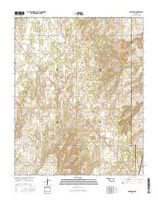 Oakwood Oklahoma Current topographic map, 1:24000 scale, 7.5 X 7.5 Minute, Year 2016