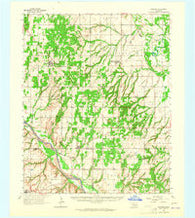 Oakwood Oklahoma Historical topographic map, 1:62500 scale, 15 X 15 Minute, Year 1964