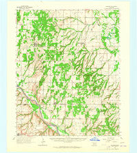 Oakwood Oklahoma Historical topographic map, 1:62500 scale, 15 X 15 Minute, Year 1964