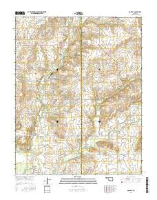 Oglesby Oklahoma Current topographic map, 1:24000 scale, 7.5 X 7.5 Minute, Year 2016
