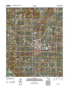 Okemah Oklahoma Historical topographic map, 1:24000 scale, 7.5 X 7.5 Minute, Year 2012