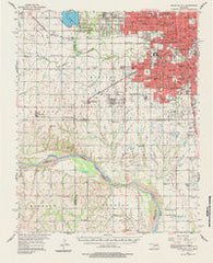 Oklahoma City Oklahoma Historical topographic map, 1:62500 scale, 15 X 15 Minute, Year 1956