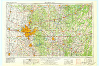Oklahoma City Oklahoma Historical topographic map, 1:250000 scale, 1 X 2 Degree, Year 1957