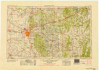Oklahoma City Oklahoma Historical topographic map, 1:250000 scale, 1 X 2 Degree, Year 1954