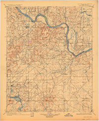 Okmulgee Oklahoma Historical topographic map, 1:125000 scale, 30 X 30 Minute, Year 1900