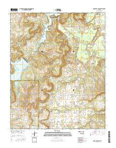 Okmulgee Lake Oklahoma Current topographic map, 1:24000 scale, 7.5 X 7.5 Minute, Year 2016