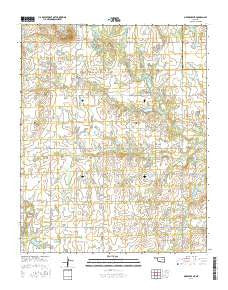 Okmulgee NE Oklahoma Current topographic map, 1:24000 scale, 7.5 X 7.5 Minute, Year 2016