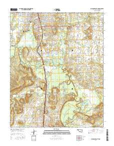 Okmulgee South Oklahoma Current topographic map, 1:24000 scale, 7.5 X 7.5 Minute, Year 2016