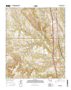 Overbrook Oklahoma Current topographic map, 1:24000 scale, 7.5 X 7.5 Minute, Year 2016
