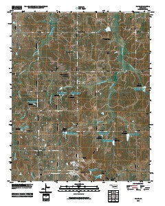 Paden Oklahoma Historical topographic map, 1:24000 scale, 7.5 X 7.5 Minute, Year 2010