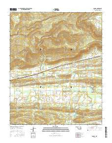 Panola Oklahoma Current topographic map, 1:24000 scale, 7.5 X 7.5 Minute, Year 2016