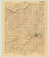 Pawnee Oklahoma Historical topographic map, 1:62500 scale, 15 X 15 Minute, Year 1936