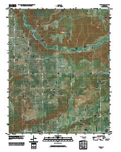 Peggs Oklahoma Historical topographic map, 1:24000 scale, 7.5 X 7.5 Minute, Year 2010