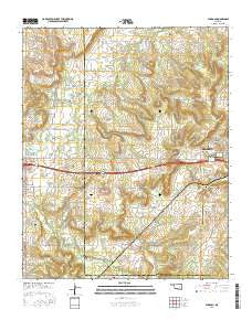 Pharoah Oklahoma Current topographic map, 1:24000 scale, 7.5 X 7.5 Minute, Year 2016