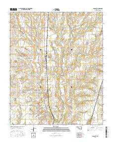 Pocasset Oklahoma Current topographic map, 1:24000 scale, 7.5 X 7.5 Minute, Year 2016