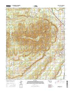 Poteau West Oklahoma Current topographic map, 1:24000 scale, 7.5 X 7.5 Minute, Year 2016