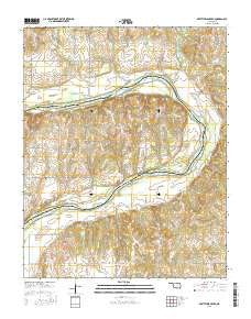 Prettyhair Creek Oklahoma Current topographic map, 1:24000 scale, 7.5 X 7.5 Minute, Year 2016