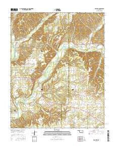 Proctor Oklahoma Current topographic map, 1:24000 scale, 7.5 X 7.5 Minute, Year 2016