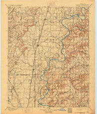 Pryor Oklahoma Historical topographic map, 1:125000 scale, 30 X 30 Minute, Year 1901