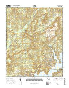 Qualls Oklahoma Current topographic map, 1:24000 scale, 7.5 X 7.5 Minute, Year 2016