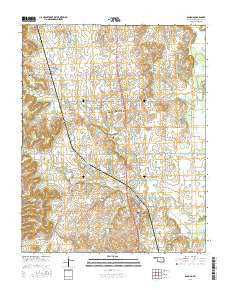 Ramona Oklahoma Current topographic map, 1:24000 scale, 7.5 X 7.5 Minute, Year 2016