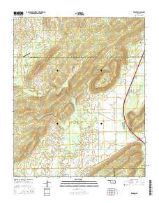 Redden Oklahoma Current topographic map, 1:24000 scale, 7.5 X 7.5 Minute, Year 2016