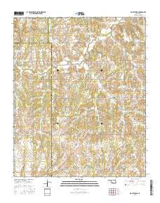 Rocky Ford Oklahoma Current topographic map, 1:24000 scale, 7.5 X 7.5 Minute, Year 2016