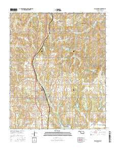 Rush Springs Oklahoma Current topographic map, 1:24000 scale, 7.5 X 7.5 Minute, Year 2016